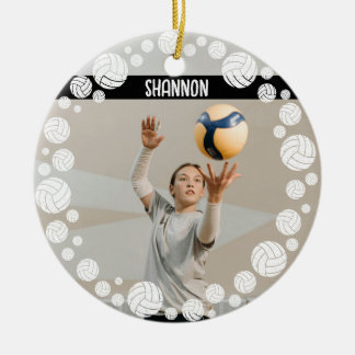 Custom Volleyball Picture Name Year  セラミックオーナメント
