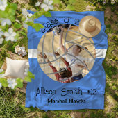 Custom Volleyball Picture Senior Night Graduation フリースブランケット