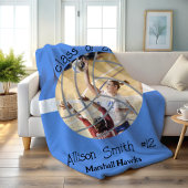 Custom Volleyball Picture Senior Night Graduation フリースブランケット