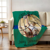 Custom Volleyball Picture Senior Night Graduation フリースブランケット