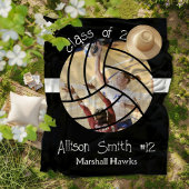 Custom Volleyball Picture Senior Night Graduation フリースブランケット