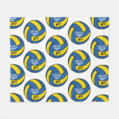 Custom Volleyball Player Name Number Team Year フリースブランケット (正面(横))