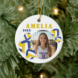 Custom Volleyball Player Photo Christmas Ornament セラミックオーナメント