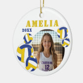 Custom Volleyball Player Photo Christmas Ornament セラミックオーナメント (左)