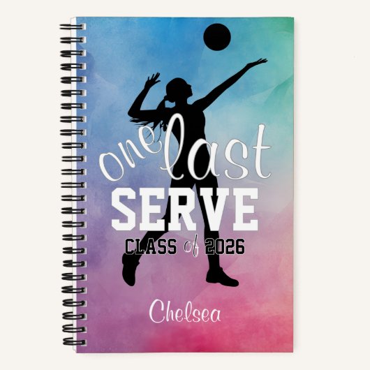 Custom Volleyball Rainbow Senior Class of ノートブック (正面)