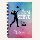 Custom Volleyball Rainbow Senior One Last Serve ノートブック (正面)