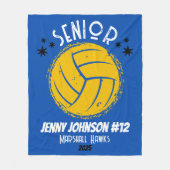 Custom Volleyball Senior Night Graduation フリースブランケット (正面)