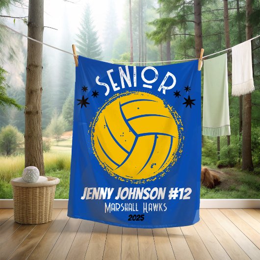Custom Volleyball Senior Night Graduation フリースブランケット