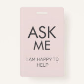 Custom Volunteer - Blush pass charity logo lanyard バッジ (裏面)