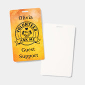 Custom Volunteer Event Staff バッジ (正面＆裏面)