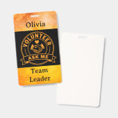 Custom Volunteer Event Staff Name バッジ (正面＆裏面)