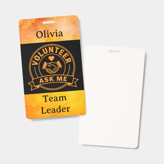 Custom Volunteer Event Staff Name バッジ (正面＆裏面)