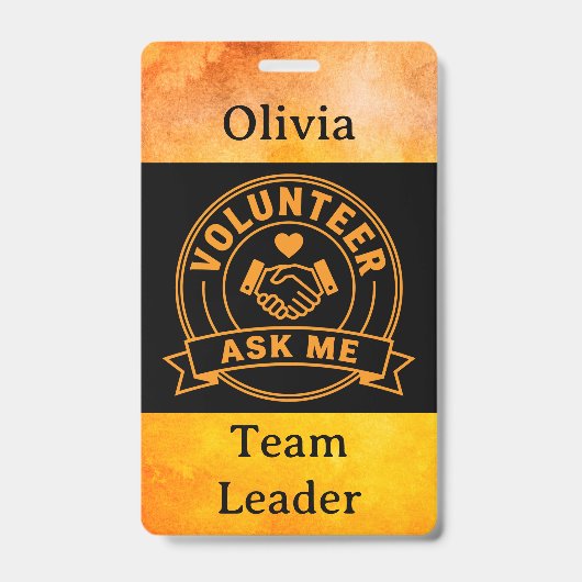 Custom Volunteer Event Staff Name バッジ (正面)