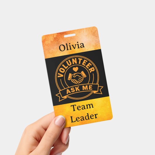 Custom Volunteer Event Staff Name バッジ (手持ち)