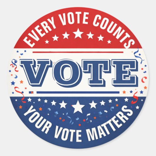 Custom Vote Sticker ラウンドシール (正面)