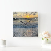 Custom Wall Clock (Add Your Own Photo and/or text) スクエア壁時計 (ホーム)
