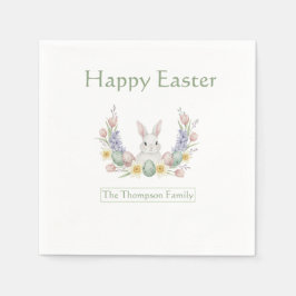 Custom Watercolor Bunny Easter Paper Naapkins スタンダードカクテルナプキン