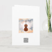 Custom Watercolor Cellist Musician Happy Birthday カード (裏面)