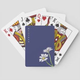 Custom Watercolor Daisy Floral Boho Christmas Gift トランプ