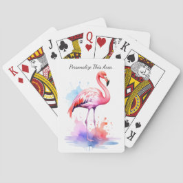 Custom Watercolor Flamingo Playing Cards トランプ
