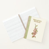 Custom watercolor floral pastel pink Green ノートブック (内部)