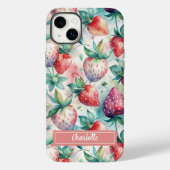 Custom Watercolor Fresh Strawberries Case-Mate iPhoneケース (裏面)