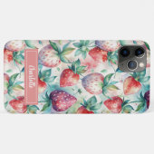 Custom Watercolor Fresh Strawberries Case-Mate iPhoneケース (裏面(横))