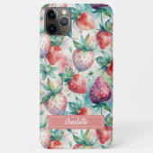 Custom Watercolor Fresh Strawberries Case-Mate iPhoneケース (裏面)