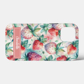 Custom Watercolor Fresh Strawberries Case-Mate iPhoneケース (裏面 (横))