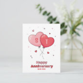Custom Watercolor Heart Couple Anniversary Card シーズンカード (スタンド正面)