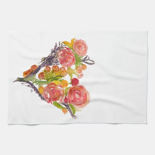 Custom Watercolor Kitchen Towels キッチンタオル (横)