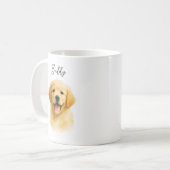 Custom Watercolor Pet Dog Portrait コーヒーマグカップ (正面左)