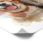 Custom Watercolor Pet & Owner Portrait from Photo ポスター (角)