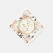 Custom Watercolor Pink 90 Birthday Napkins Elegant スタンダードカクテルナプキン (角)