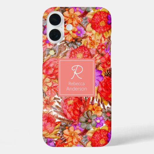 Custom Watercolor Protea Pattern Case-Mate iPhoneケース (裏面)