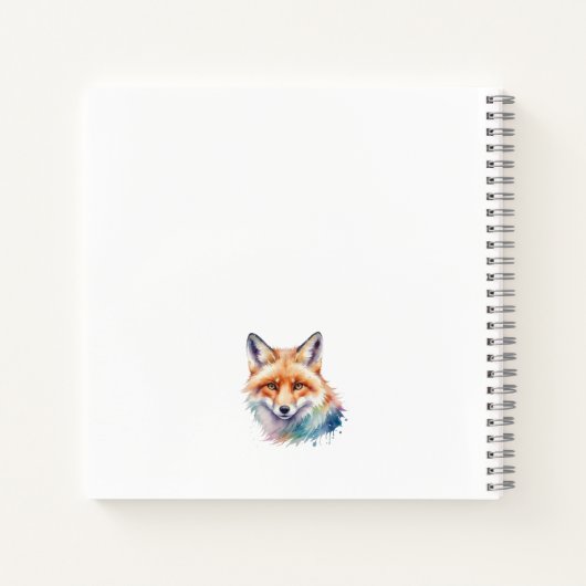 Custom Watercolor Red Fox Personalized ノートブック (裏面)