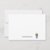 Custom Watercolor Wildflowers Thank You Flat ノートカード (裏面)