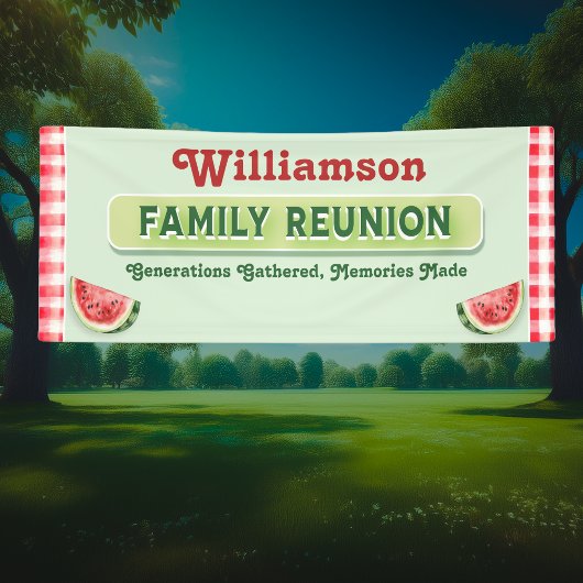 Custom Watermelon Picnic Barbecue Family Reunion 横断幕