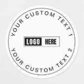 Custom Waterproof Company Stickers with Logo Text ラベル (デザイン1)