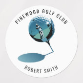 Custom Waterproof Golf Club Name Round ラベル (デザイン1)