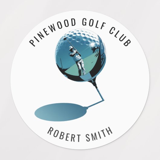 Custom Waterproof Golf Club Name Round ラベル (デザイン1)