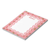 Custom Wavy Border Strawberry Pattern Personalized ノートパッド (回転)