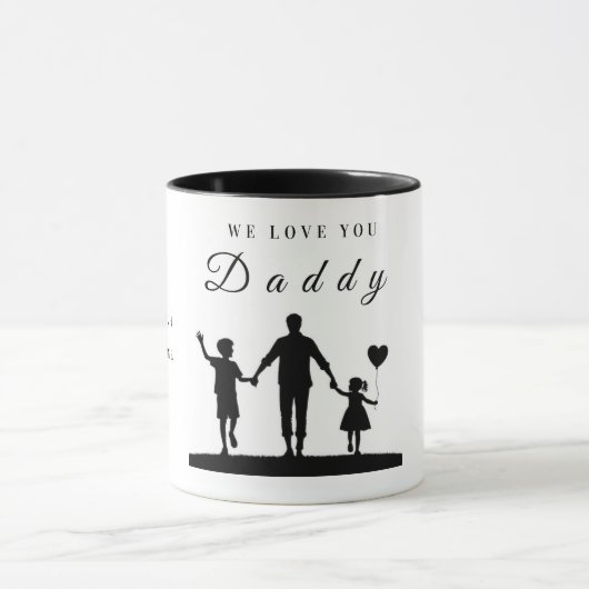 Custom “We Love You Daddy” Silhouette Art マグカップ (中央)