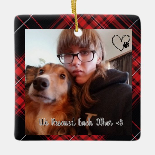 Custom We Rescued Each Other Chirstmas  セラミックオーナメント (正面)