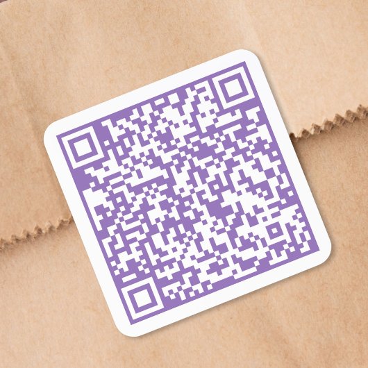 Custom Website QR Code Purple スクエアシール