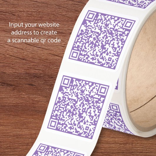 Custom Website QR Code Purple スクエアシール