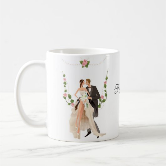 Custom Wedding  コーヒーマグカップ (左)