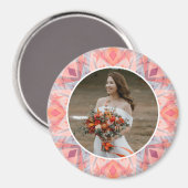 Custom Wedding Anniversary Pink Peach Star Photo マグネット (正面/裏面)