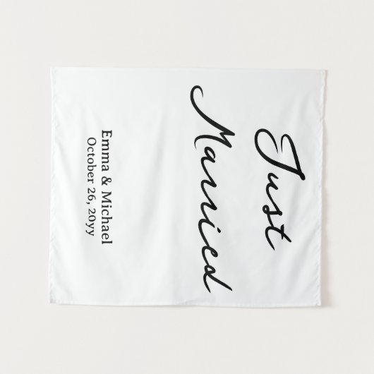 Custom Wedding Banner Personalized Ceremony Sign タペストリー (正面(横))