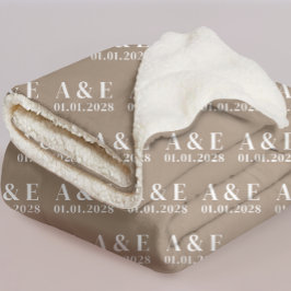 Custom Wedding Blanket for Couple, Bride & Groom シェルパブランケット